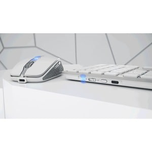 CHERRY DW 9100 Tastatur & Maus - QWERTZ - Deutsch - Tastatur, Kabellos, Bluetooth/RF, 4.0 2,40 GHz USB, Schere, Silber, We