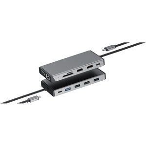 Alogic DV3 USB Type A, USB Type C Docking Station for Notebook - Memory Card Reader - SD - 100 W - Space Gray - 3 Displays