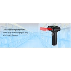 Adesso NuScan NuScan 2700R Warehouse, Logistics Handheld Barcode Scanner - Wireless Connectivity - Black - 120 scan/s - 1D