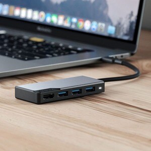 Alogic USB-C Fusion CORE 5-in-1 Hub V2 - USB Type C - 1 Displays Supported - 4K - 3840 x 2160 - 4 x USB Ports - 3 x USB 3.