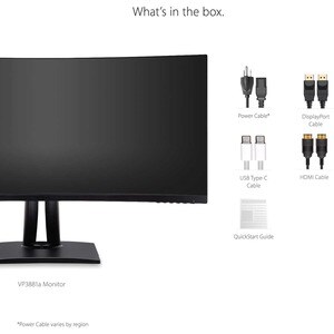 ViewSonic ColorPro VP3881a 38 Zoll Class UW-QHD+ Gekrümmter Bildschirm LED-Monitor - 21:9 Format - 95,3 cm (37,5 Zoll) Vie