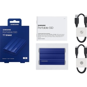 Samsung T7 MU-PE1T0R/WW 1 TB Portable Rugged Solid State Drive - External - Blue - Desktop PC, MAC Device Supported - USB 