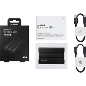 Samsung T7 MU-PE1T0S/WW 1 TB Portable Rugged Solid State Drive - External - Black - Desktop PC, MAC Device Supported - USB