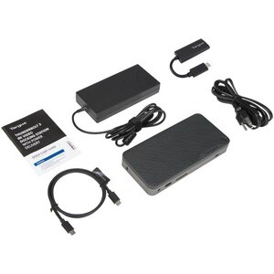 Targus DOCK221 Thunderbolt 3 扩展插口 用于 台式计算机, 笔记本电脑, 显示器, 光驱, 扬声器, 麦克风, 耳机, 硬盘, 打印机, 键盘, 鼠标 - 内存卡阅读器 - SD - 85 W - 黑, 灰 - 符合