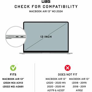 Urban Armor Gear Plyo Series MacBook Air 13" (M2/M3/M4) (2022-2025) Case - Ice/Black - For Apple MacBook Air - Black, Ice