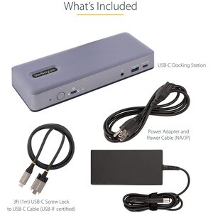 StarTech.com USB-C Docking Station, HDMI/DP/DP Alt Mode USB-C Dock, Triple/Dual 4K, 7x USB Hub, 60W PD, GbE, WWCB certifie