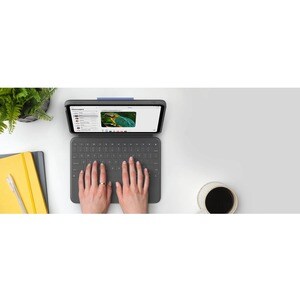 Logitech Rugged Folio Rugged Keyboard/Cover Case (Folio) Apple iPad (10th Generation) Tablet - Graphite - Drop Resistant, 