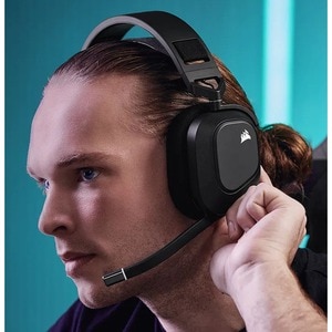 Corsair HS80 RGB USB Wired Gaming Headset - Carbon - Stereo - USB Type A - Wired - 32 Kilo Ohm - 20 Hz to 40 kHz - On-ear,