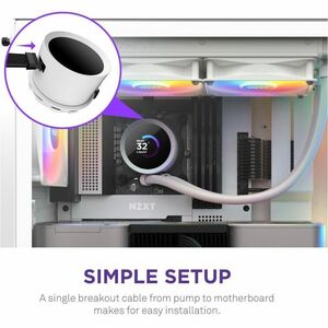 NZXT Kraken 360 RGB RL-KR360-W1 1 pc(s) Cooling Fan/Radiator/Water Block/Pump - Processor, Computer Case - 120 mm Maximum 