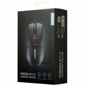 Lenovo Legion M300s Gaming Mouse - USB 2.0 Type A - 6 Button(s) - 6 Programmable Button(s) - Shadow Black - Cable - 8000 d