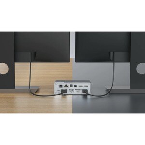Targus HyperDrive HDG215-EU USB-Typ C Docking Station für Notebook, Tablet-PC, Desktop-PC - Silber - 3 Unterstützte Displa