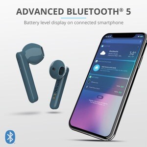 Trust Primo True Wireless Ohrhörer Stereo Ohrhörerset - Blau - Binaural - In-Ear - 20 Hz bis 20 kHz Frequenzgang - 1000 cm