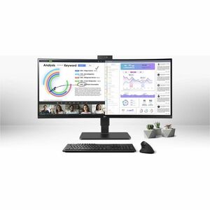 Monitor LCD LG Ultrawide 34BQ77QC-B 863,6 mm (34") Class Webcam UW-QHD Schermo curvo - 21:9 - Nero tessuto - 86,4 cm (34")