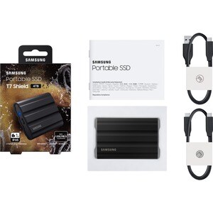 Samsung T7 4 TB Portable Rugged Solid State Drive - External - Black - MAC Device Supported - USB 3.2 (Gen 2) - 1050 MB/s 