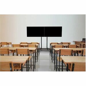 Neomounts Mounting Adapter for Display Screen, Wall Mount, Floor Stand - Black - Height Adjustable - 2 Display(s) Supporte