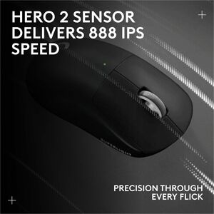 Logitech G PRO X Superlight 2 Lightspeed Gaming Mouse, Black - Opto-mechanical - Wireless - Rechargeable - Black - USB 2.0