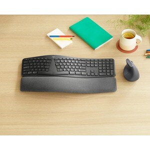 Logitech ERGO K860 Keyboard - Wireless Connectivity - Czech - QWERTY Layout - Black - Bluetooth/RF - 10 m - 2.40 GHz - Win