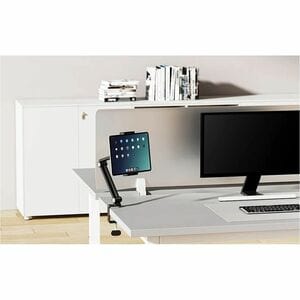 Neomounts Desk Mount for Tablet - Black - Landscape/Portrait - Height Adjustable - 1 Display(s) Supported - 11.9 cm to 32.