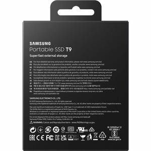 Samsung T9 4 TB Portable Solid State Drive - External - Black - Desktop PC, Notebook, Tablet, Gaming Console, Smart TV, Ca