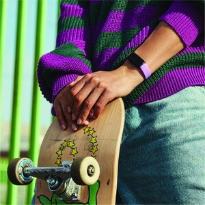 Fitbit Inspire 3 FB424 Smart Band - Black, Lilac Bliss Body Color - Heart Rate Monitor, Pulse Oximeter Sensor, Temperature