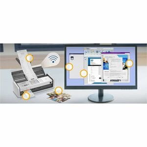 Brother ADS-1800W Sheetfed Scanner - 600 dpi Optical - 48-bit Color - 8-bit Grayscale - 30 ppm (Mono) - 30 ppm (Color) - C