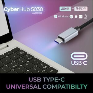 Adesso USB-C to Display Port Adapter - 1 x USB Type C - Male - 1 x DisplayPort 1.2 Digital Audio/Video - Female - 3840 x 2