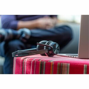 Poly Voyager Focus 2 Wired/Wireless On-ear, Over-the-head Stereo Headset - Black - Siri, Google Assistant - Binaural - Sup