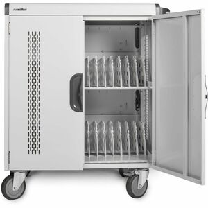 Rocstor Volt Charging Cart - 3 Shelf - Push Handle Handle - 4 Casters - 5" Caster Size - Steel - 30" Width x 25.10" Depth 