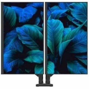 j5create JTSA102 Mounting Arm for Monitor - Black - Landscape/Portrait - Height Adjustable - 2 Display(s) Supported - 43.2