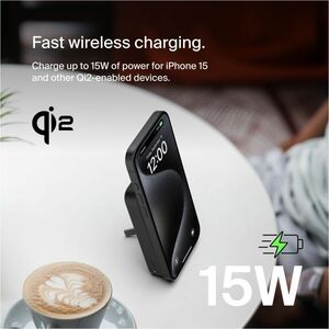 Belkin BoostCharge Pro Power Bank - Black - For Qi2-enabled Device, iPhone - 15 W - Black