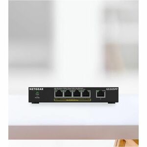 Netgear 300 GS305PP 5 Ports Ethernet Switch - Gigabit Ethernet - 10/100/1000Base-T - 2 Layer Supported - 85.77 W Power Con