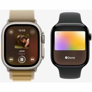 Apple Watch Series 10 Smart Watch - 42 mm Case Height - 36 mm Case Width - Jet Black Case Color - Black Band Color - Alumi