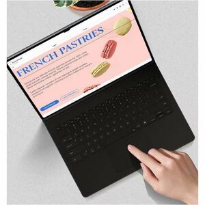 Samsung Book Cover Keyboard/Cover Case (Book Fold) Samsung Galaxy Tab S10 Ultra, Galaxy Tab S9 Ultra Tablet - Black - 327 