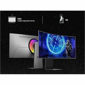 Samsung Odyssey OLED G8 S34DG856SN 34" Class UW-QHD Curved Screen Gaming OLED Monitor - 21:9 - Silver, Black - 34" Viewabl