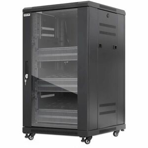 Gabinete 19"" Pro Line con extractores de aire, 18U, Frente de 600 mm, unidad de ventilación con dos extractores de aire i