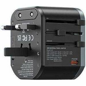 Vention FJC 1.84 kW AC Adapter - Box - Universal Adapter - 1 USB - 2 USB Type-C - 120 V AC, 230 V AC Input - 5 V DC, 9 V D