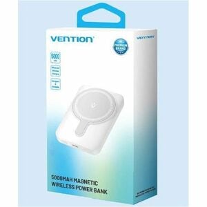 Vention FHS Power Bank - White - For iPhone - 5000 mAh - 20 W - 2.40 A, 2.22 A, 1.67 A, 3 A - 5 V DC, 9 V DC, 12 V DC Outp