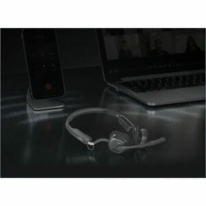 Shokz OpenMeet Wireless Open-ear, Over-the-head, On-ear, Over-the-ear Stereo Earset - Black - Binaural - Open - 3000 cm - 