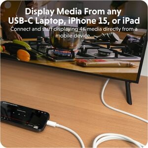 HyperDrive HD6007BKGL 2.50 m HDMI/USB-C A/V Cable - Cable for Audio/Video Device, USB Device, Monitor, Smartphone, Tablet,
