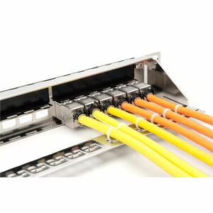 Digitus 24 Anschluss/AnschlüssePatch Panel - Schwarz - 1U Hoch - Rackmount, Schrankmontierbar