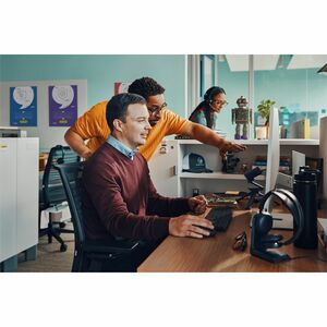 Poly Voyager Focus 2-M Kabel/Kabellos Auf den Ohren, Kopfbügel Stereo Headset - Schwarz - Siri, Google Assistant - Binaura