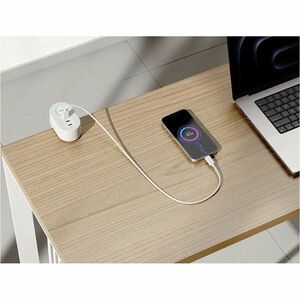 Neomounts DS22-840WH6 Desk socket with clamp and USB-C and USB-A ports - rapid charging. Cable length: 1.4 m, Placement su