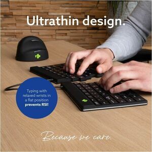R-Go Split Break Tastatur - Kabellos Konnektivität - USB-Typ C Schnittstelle - Deutsch - QWERTZ Layout - Schwarz - Schere 