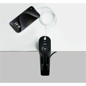 Neomounts VOLT DS22-840BL6 Power Outlet - 3 x Power Receptacles - 230 V AC Clamp Mount, Desktop, Under Table - Black - Pla