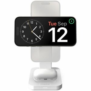 mophie snap+ Induction Charger - White - For Qi2-enabled Device, AirPod, iPhone - Fast Charging, Magnetic, Magnetic Alignm