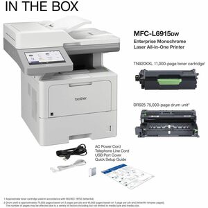 Impresora Láser Multifunción Brother MFC-L6915DW Inalámbrico - Monocromo - Copiadora/Fax/Impresora/Escáner - 52 ppm de imp