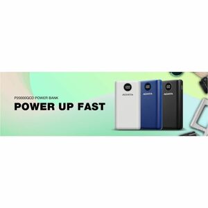 Cargador portátil Adata AP20000QCD-DGT-CBK - Negro - Para Teléfono móvil, Consola de juegos - Litio Polímero (Li-Polímero)