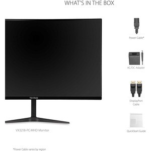 ViewSonic OMNI VX3218-PC-MHD 32" Class Full HD Curved Screen LED Monitor - 16:9 - Black - 80 cm (31.5") Viewable - Multi-d