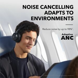 soundcore Space One Wired/Wireless Over-the-head Stereo Headset - Jet Black - Binaural - Circumaural - 1493.5 cm - Bluetoo