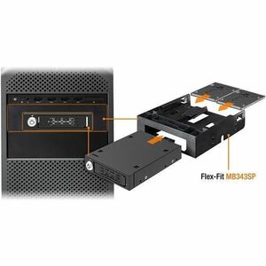 Icy Dock ToughArmor MB601V5K-B Drive Enclosure for 3.5" U.2, U.3, PCI Express NVMe - PCI Express Host Interface External -